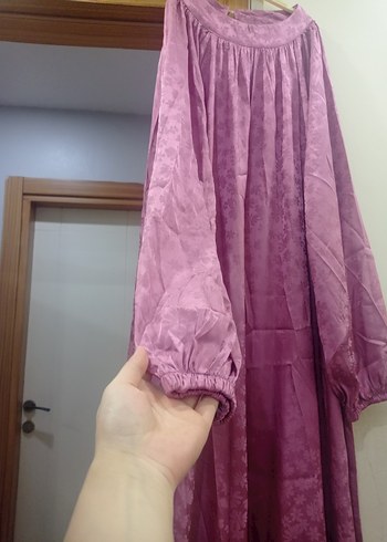 Uzun Kollu Bohem pembe Kadın Elbise - Görsel 3