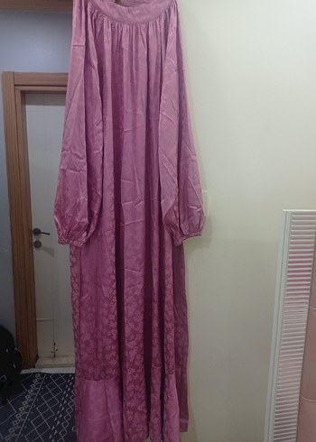 Uzun Kollu Bohem pembe Kadın Elbise - Görsel 2