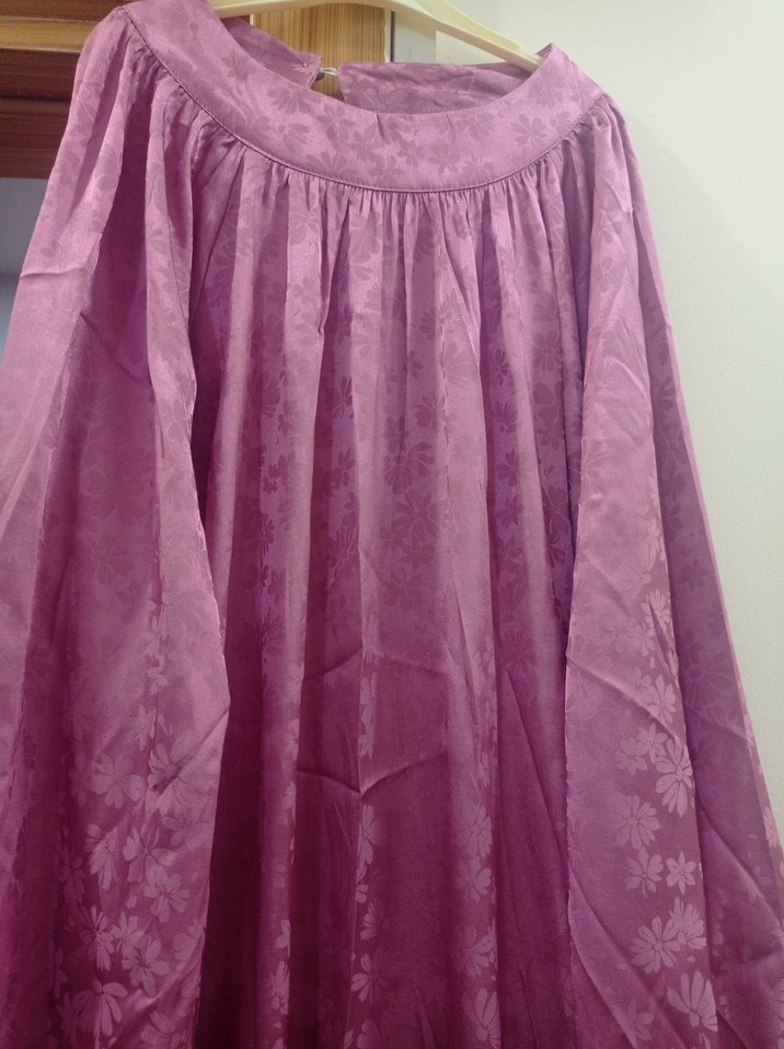 Uzun Kollu Bohem pembe Kadın Elbise - Görsel 5