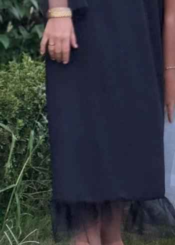 Siyah Drapeli Strappy Midi Elbise - Görsel 2