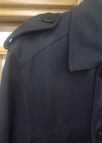 Düğmeli Lacivert Erkek Midi Trençkot - Görsel 5