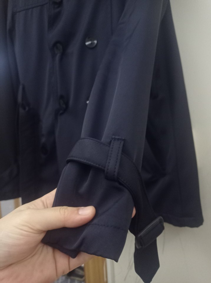 Düğmeli Lacivert Erkek Midi Trençkot - Görsel 3