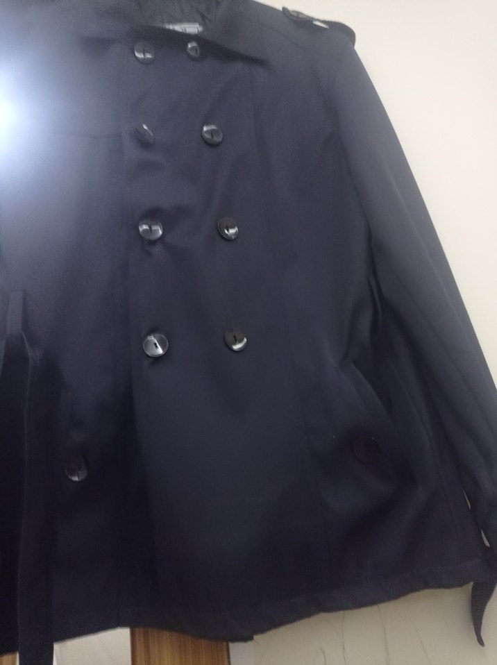 Düğmeli Lacivert Erkek Midi Trençkot - Görsel 4