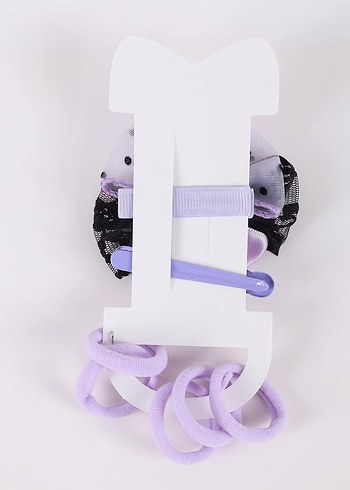 Mor Nakışlı Gotik Kurdeleli Saç Tokası Seti - Görsel 2