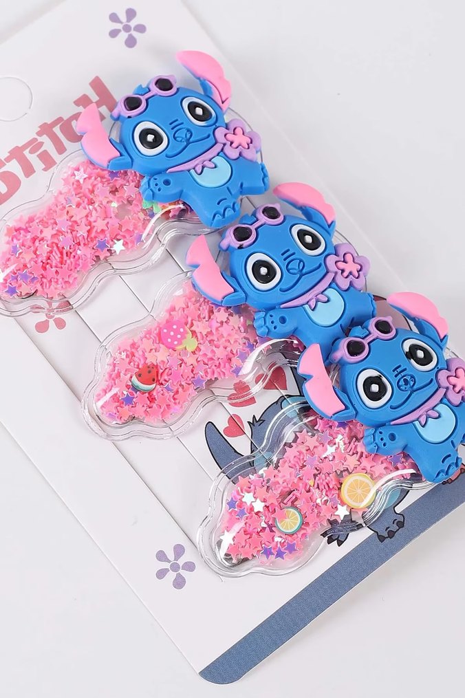Renkli Stitch Temalı Bebek Toka Seti - Görsel 2