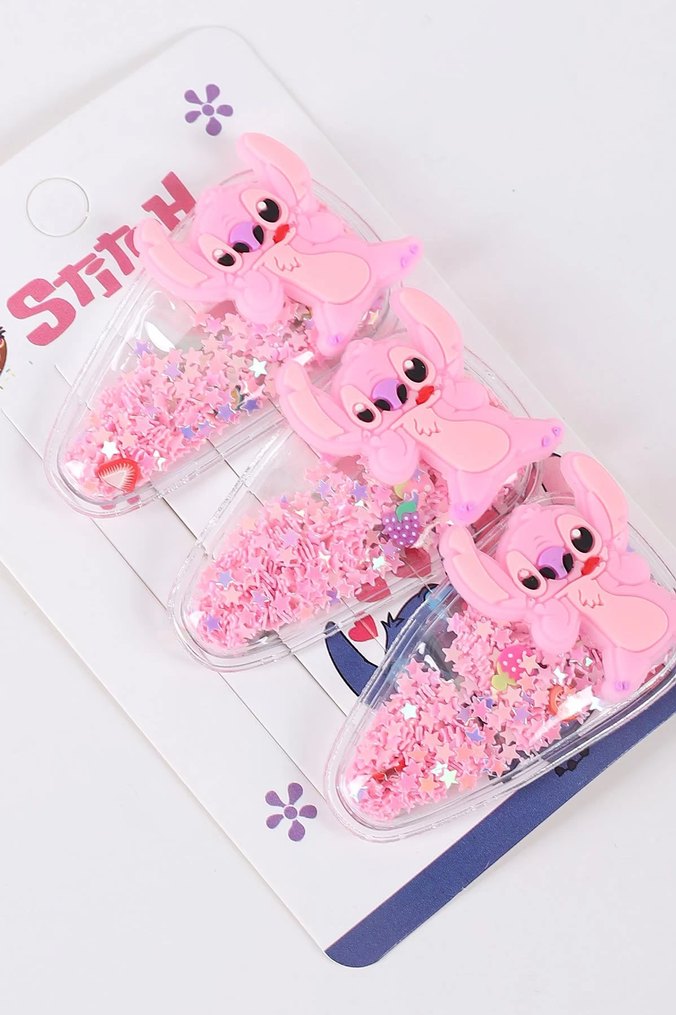 Pembe Beaded Stitch Figürlü Çocuk Toka Seti - Görsel 2