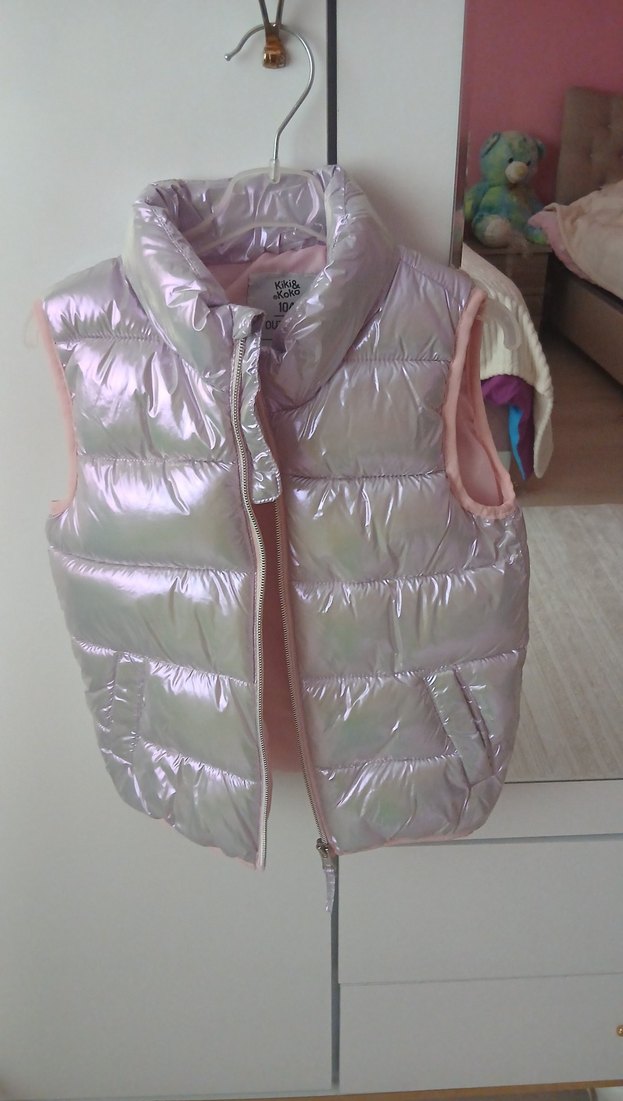 Kız Çocuk Pembe Fermuarlı Yelek - Görsel 4