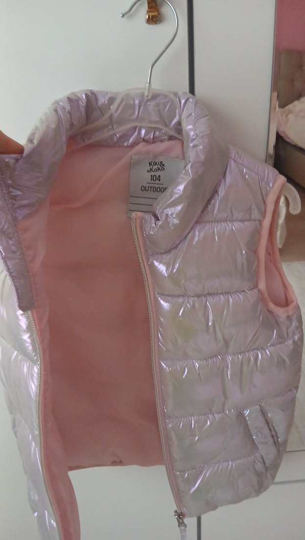 Kız Çocuk Pembe Fermuarlı Yelek - Görsel 3