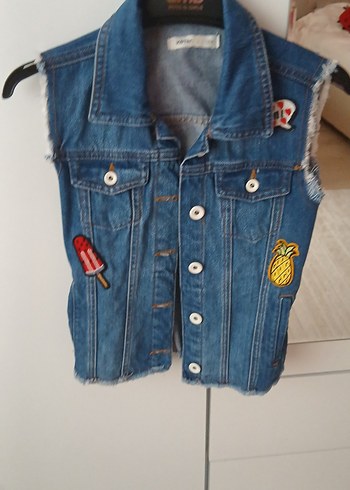 kız cocuk kot Yelek - Görsel 3