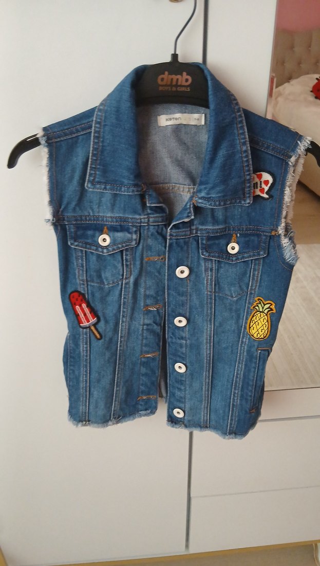 kız cocuk kot Yelek - Görsel 2