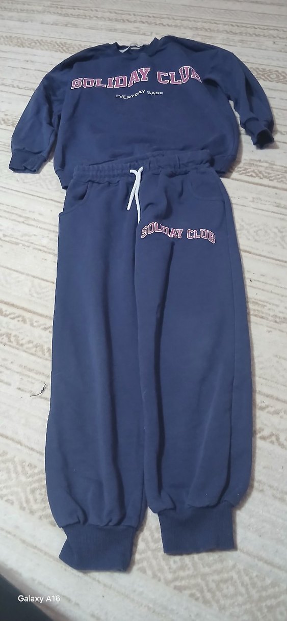 kız cocuk Lacivert Baskılı Fermuarlı Eşofman Altı - Görsel 3