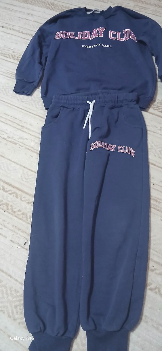 kız cocuk Lacivert Baskılı Fermuarlı Eşofman Altı - Görsel 2