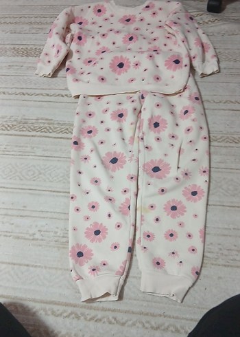 Pembe Çiçek Desenli Bebek Kız Takımı - Görsel 2