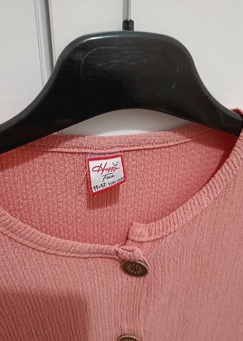 Düğmeli Pembe Kız Çocuk Bohem Elbise - Görsel 2