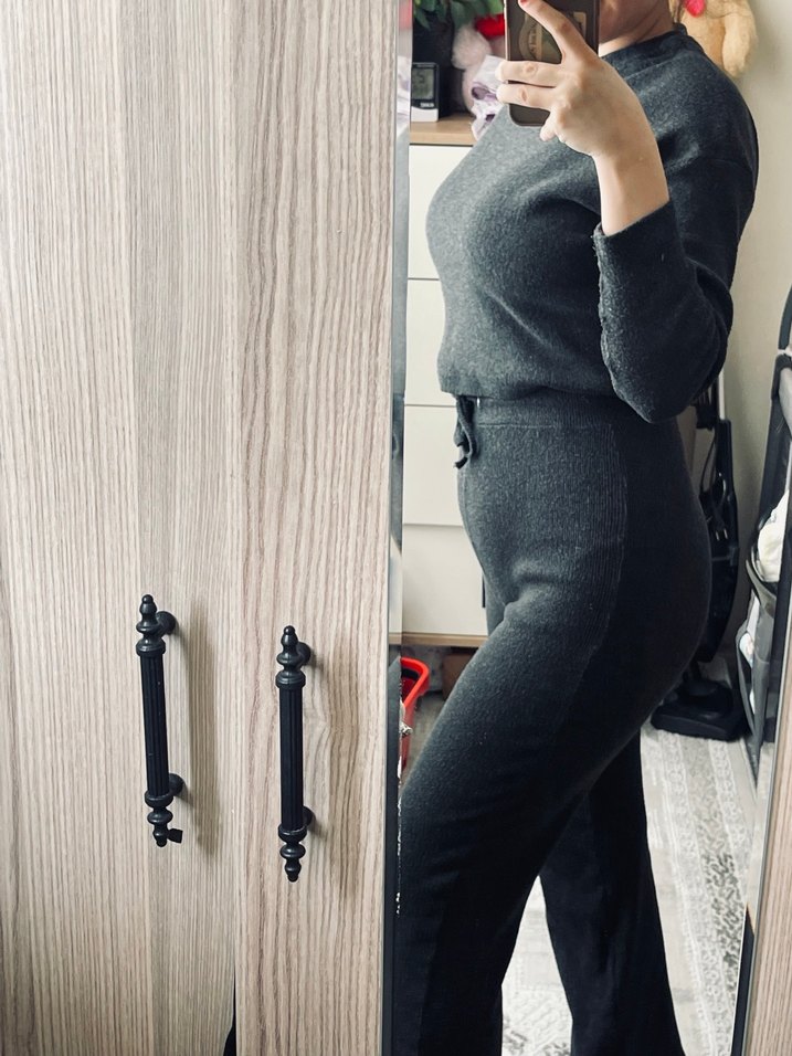 Gri Kadın Uzun Kollu  Takım - Görsel 2