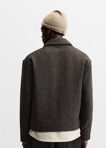 zara kahverengi crop ceket - Görsel 2