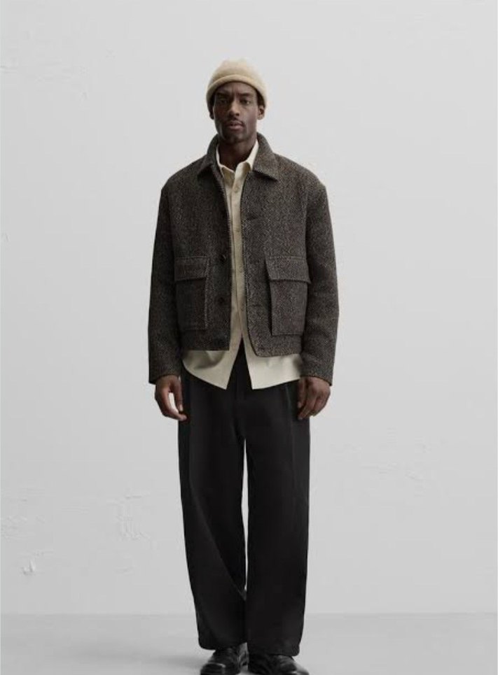 zara kahverengi crop ceket - Görsel 3