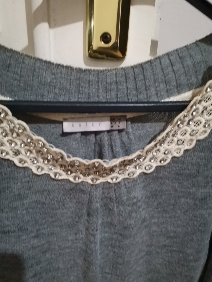 Gri Örgü Kadın Triko Elbise - Görsel 2