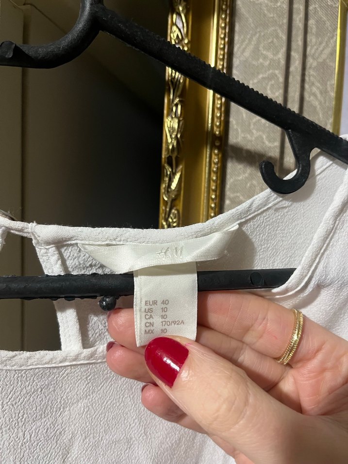 Kadın Beyaz Kısa Kollu Keten Tişört - Görsel 3