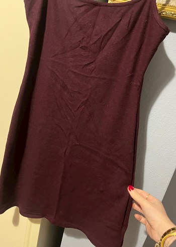 Mor İnce Askılı mini  Kadın Elbise - Görsel 7