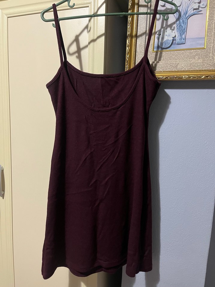 Mor İnce Askılı mini  Kadın Elbise - Görsel 4