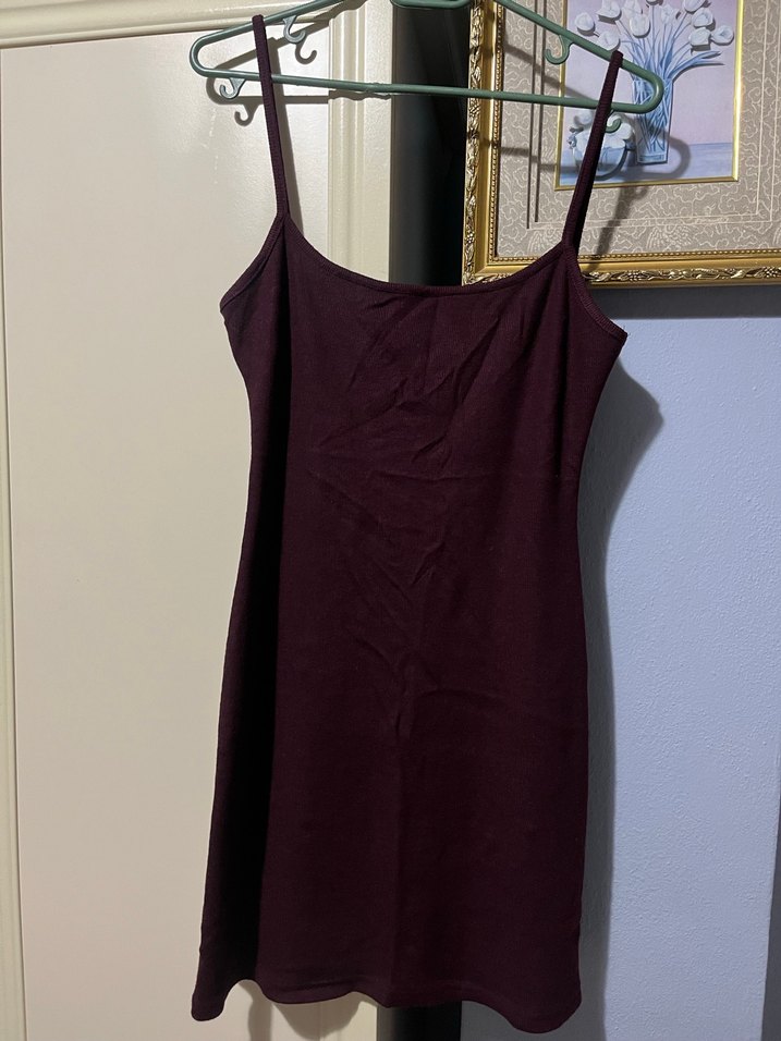 Mor İnce Askılı mini  Kadın Elbise - Görsel 2