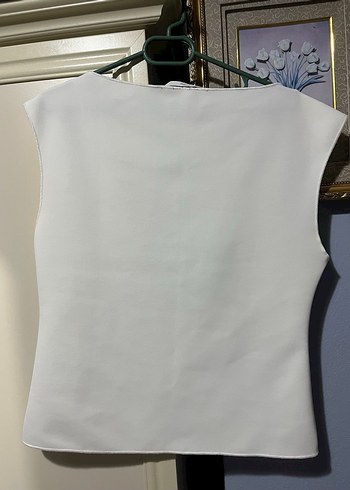 Kadın Beyaz Kolsuz kayık yaka  H&M Bluz - Görsel 2