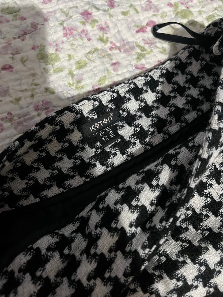 Ekose Desenli Pilili Midi Etek - Görsel 4