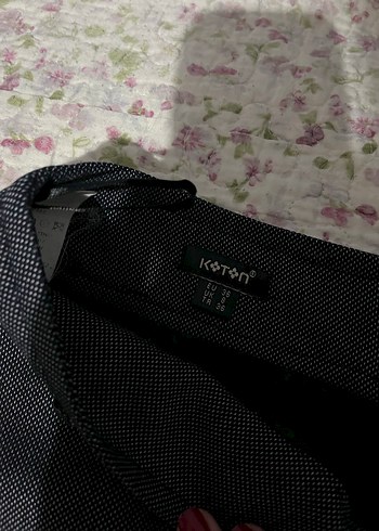 Gri Midi Denim Kalem Etek koton - Görsel 2