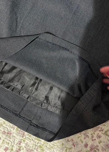 Gri Midi Denim Kalem Etek koton - Görsel 3