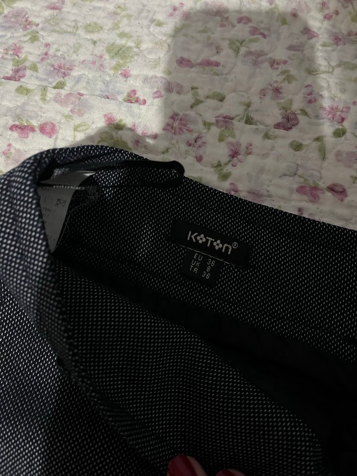 Gri Midi Denim Kalem Etek koton - Görsel 2