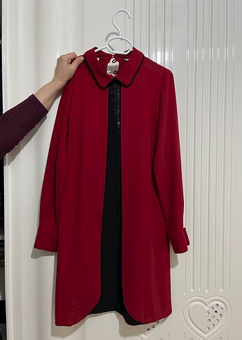 Kırmızı Uzun Kollu Tunik - Görsel 2