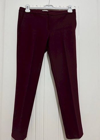 Bordo Kadın koton Kumaş Pantolon - Görsel 2