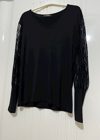 Siyah V Yaka Uzun Kollu penye - Görsel 3