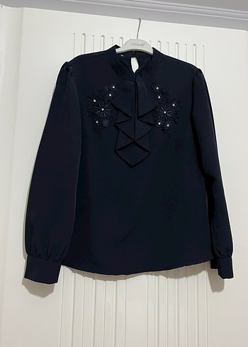 Lacivert Uzun Kollu Bluz - Görsel 2