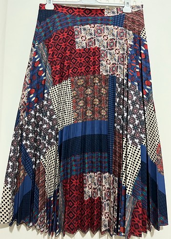 Bohem Çok Renkli Piliseli Uzun Etek - Görsel 2