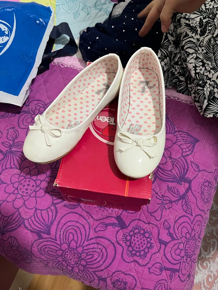 Kız Çocuk Beyaz Fiyonklu Babet Ayakkabı - Görsel 3