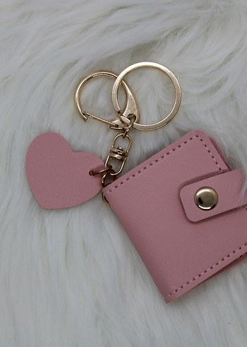pembe kalp detaylı kadın anahtarlık - Görsel 2