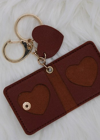 Siyah kalp detaylı fotoğraflı kadın anahtarlık - Görsel 3