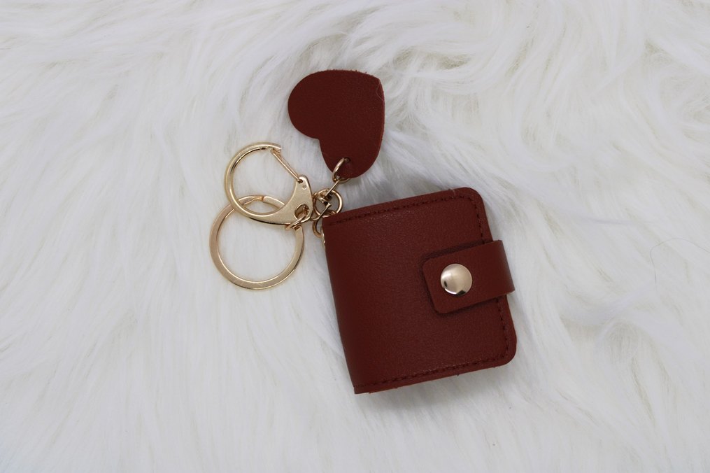 Siyah kalp detaylı fotoğraflı kadın anahtarlık - Görsel 2