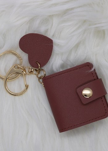 Mürdüm kalp detaylı fotoğraflı kadın anahtarlık - Görsel 2