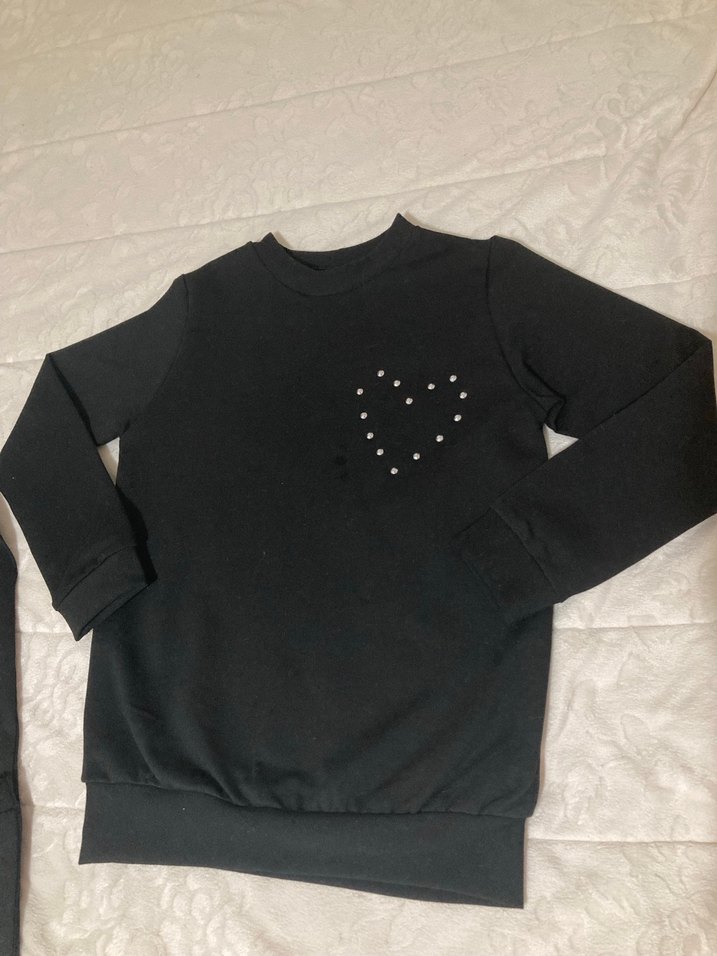 Siyah Pul Detaylı çocuk 5 6 yas esofman takımı - Görsel 2