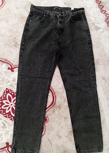 Gri Batik Desenli Bol Kesim Kadın Kot - Görsel 4