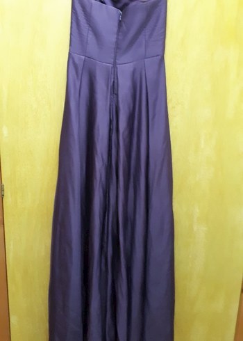 Uzun Mor Straplez Yaka Salaş Kadın Abiye - Görsel 3