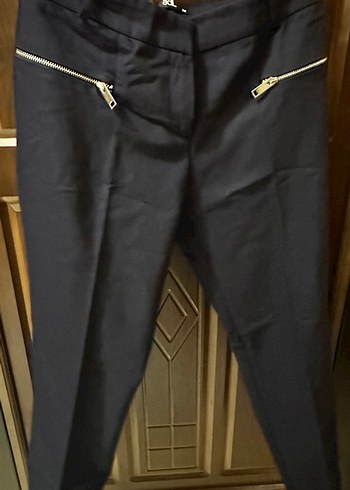 Kadın Lacivert Midi Kumaş Pantolon - Görsel 2