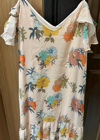 Çiçek Desenli Bohem Midi Elbise - Görsel 2