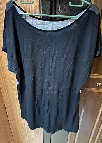 Desenli, Kayık Yaka, Kısa Kollu Kadın Bluz - Görsel 2