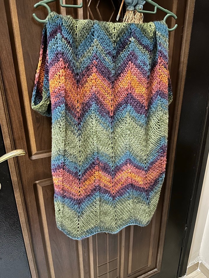 Bohem Çok Renkli Uzun Örgü Şal - Görsel 3