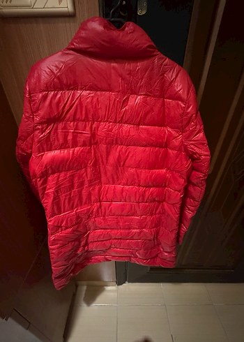 Düğmeli Kırmızı Kadın Midi Mont - Görsel 3