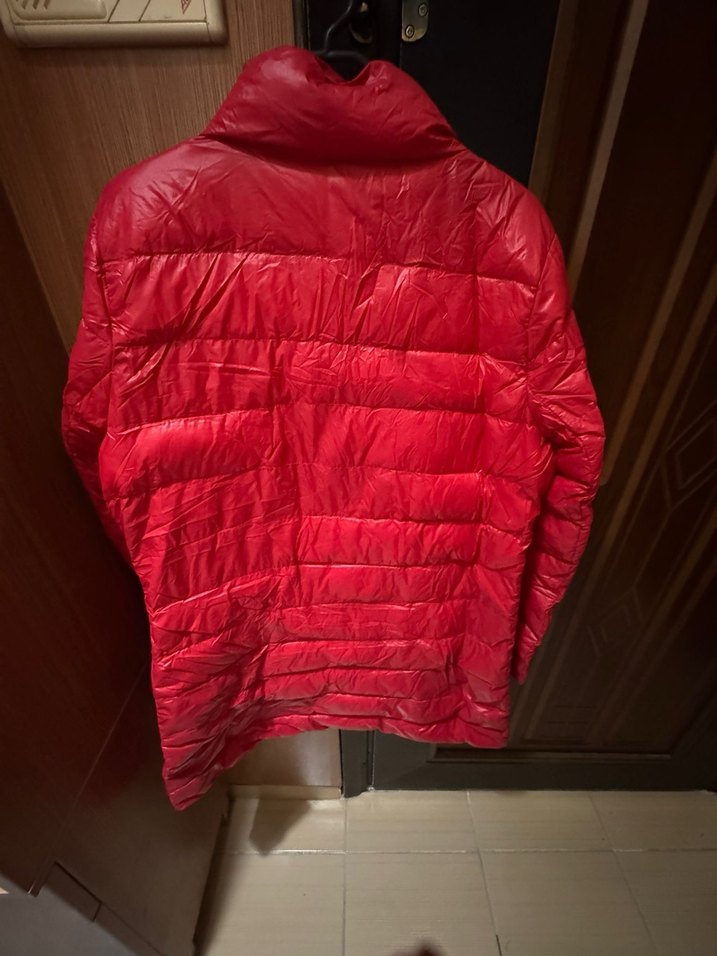 Düğmeli Kırmızı Kadın Midi Mont - Görsel 3